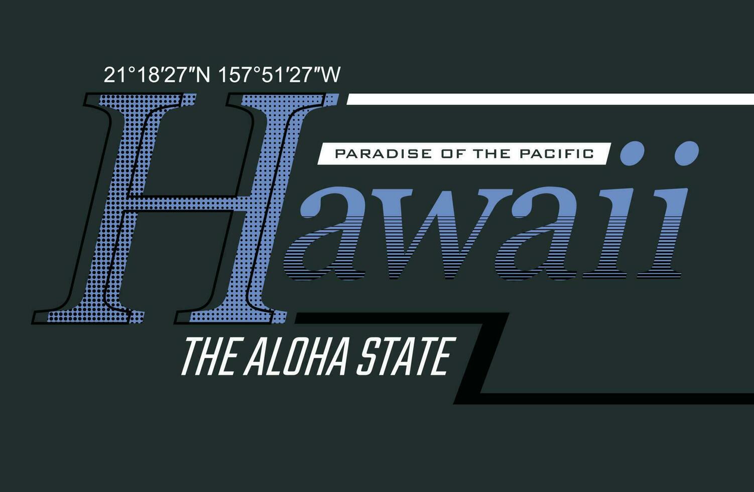 hawaii lettering mãos tipografia design gráfico em ilustração vetorial. vetor