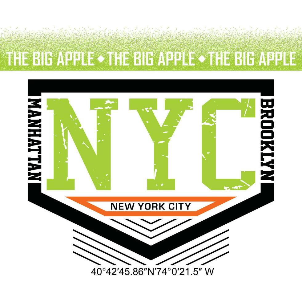 nyc new york lettering mãos tipografia design gráfico em ilustração vetorial. vetor