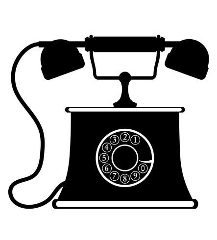 telefone antigo vintage retrô ícone vector estoque ilustração contorno preto silhueta