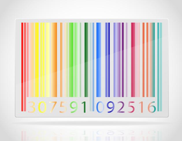 ilustração em vetor de código de barras multicoloridos