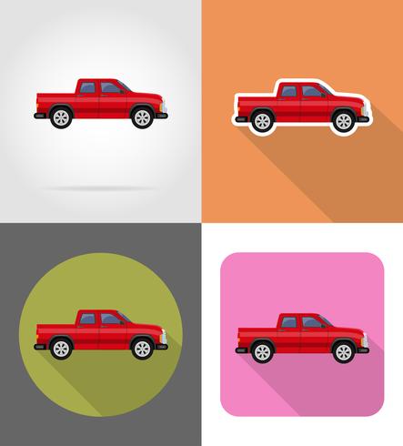 ilustração em vetor ícones plana pickup carro