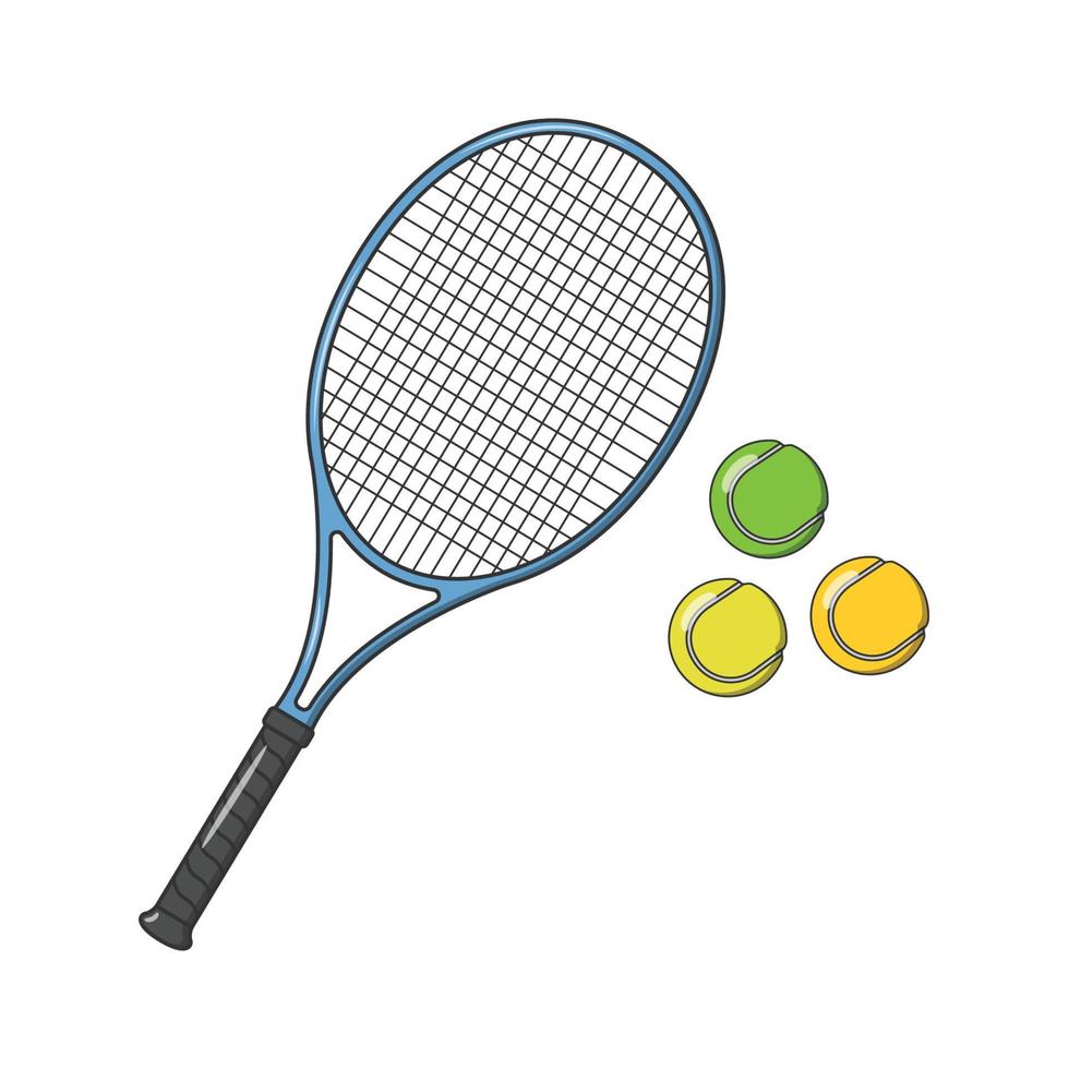 raquete de tênis e ícone de esporte de bola isolado e ilustração vetorial de design plano vetor