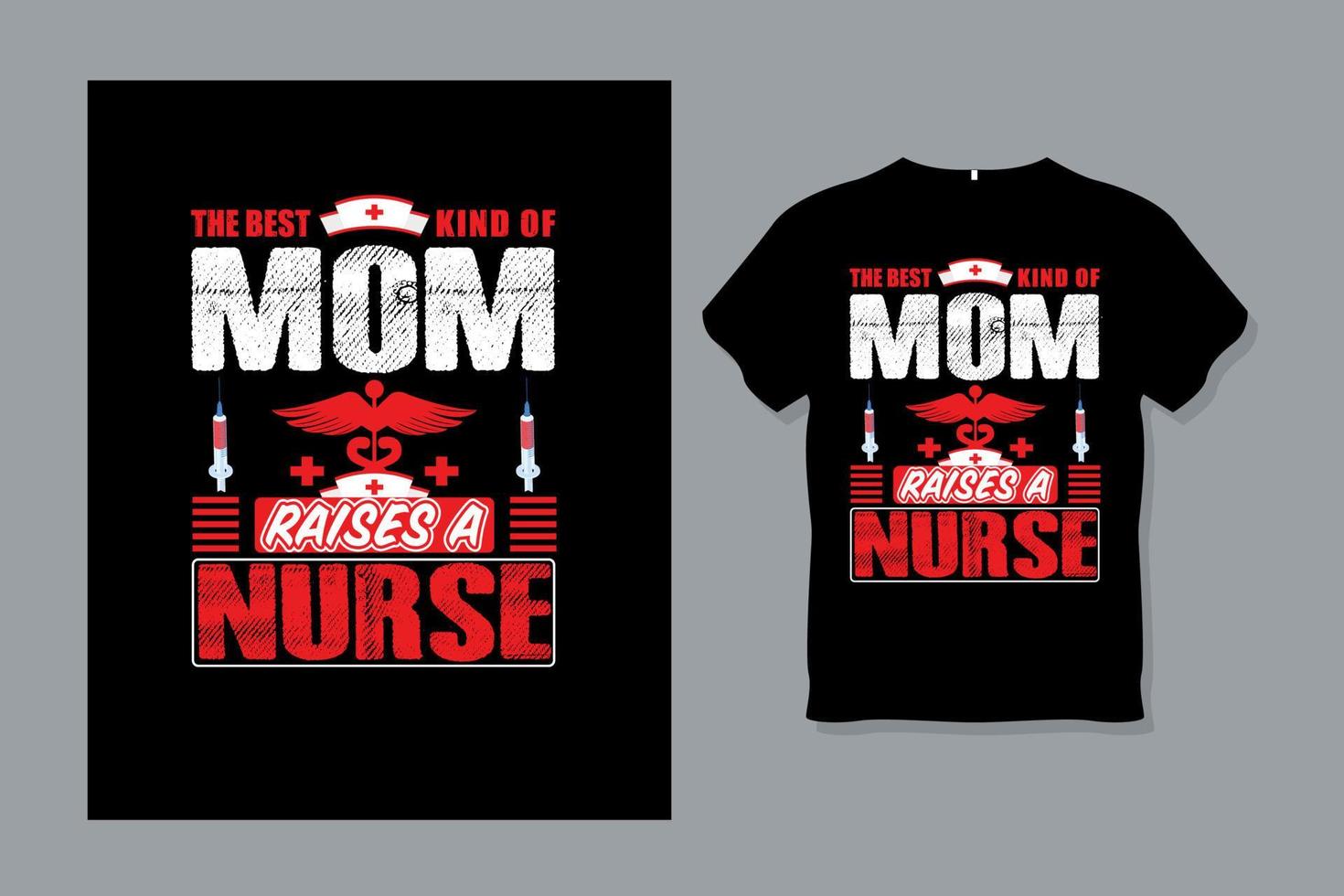 o melhor tipo de mãe cria um design de camiseta de enfermeira vetor