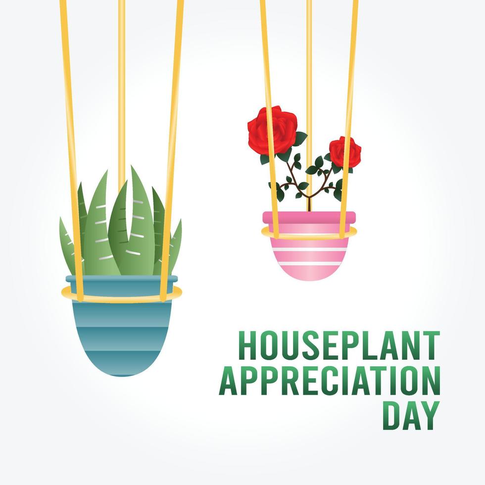 ilustração em vetor dia da apreciação da planta da casa.