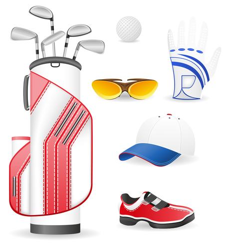 equipamentos e roupas para ilustração vetorial de golfe vetor