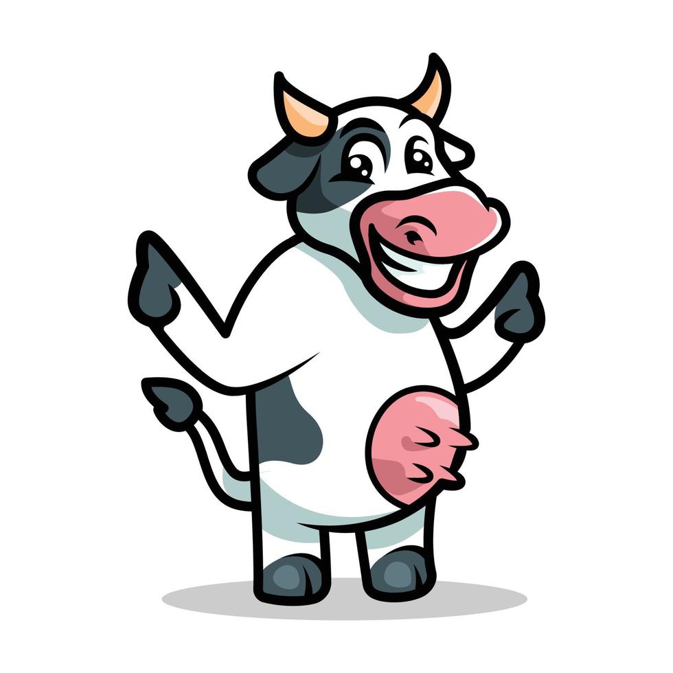 design de vetor de ilustração de mascote de vaca