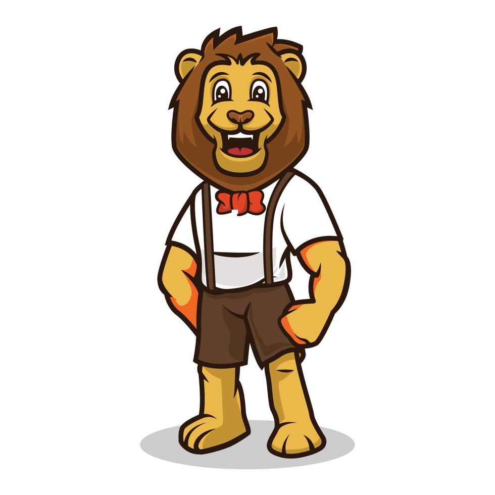 design de mascote bonito sorriso de leão vetor