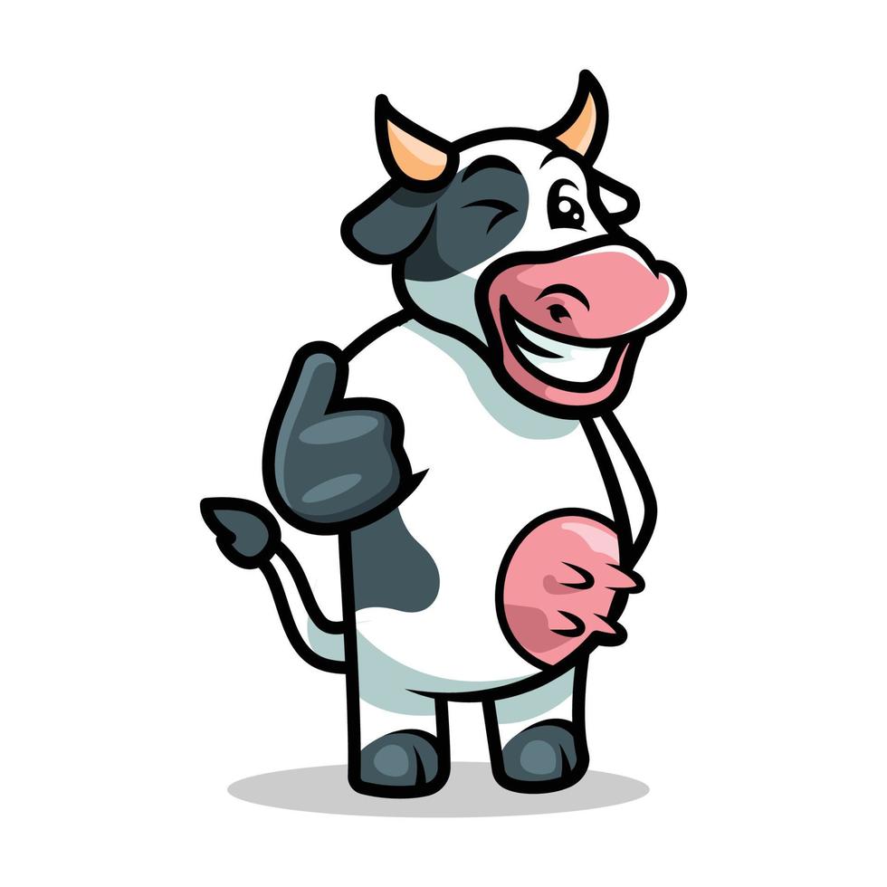 design de vetor de ilustração de mascote de vaca