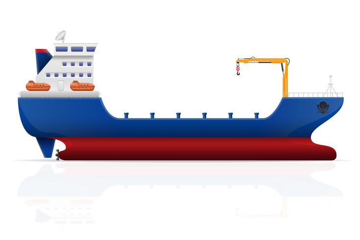 ilustração em vetor navio de carga náutica