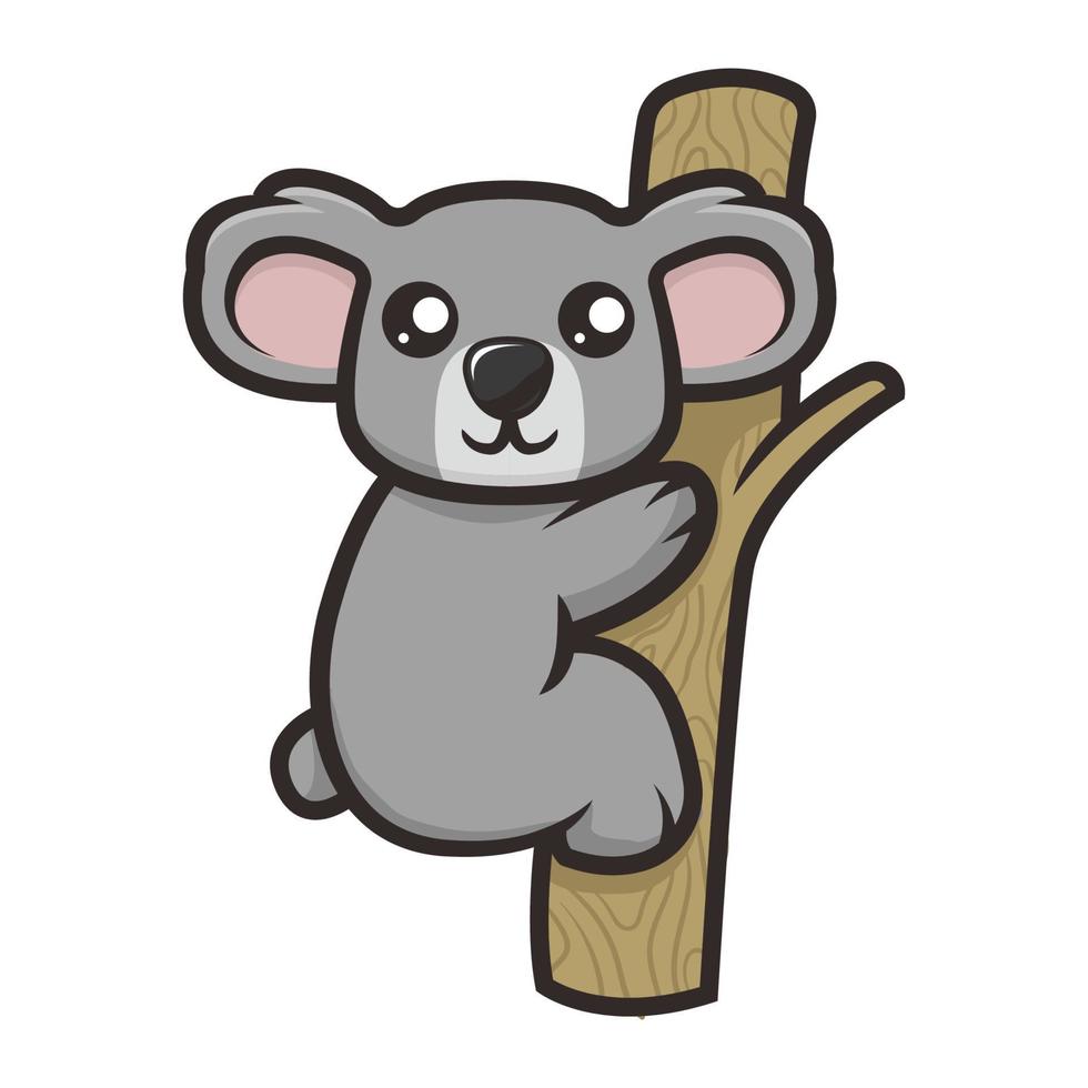 ilustração vetorial de mascote coala fofo vetor