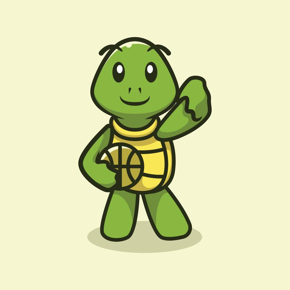 ilustração vetorial de mascote de tartaruga fofa vetor