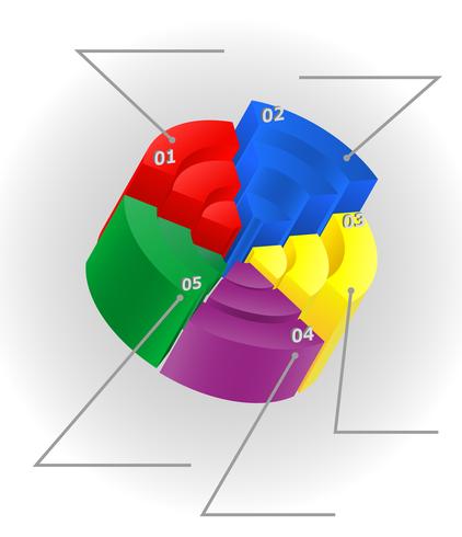 infográficos multicolor visualmente cercam 3d vetor