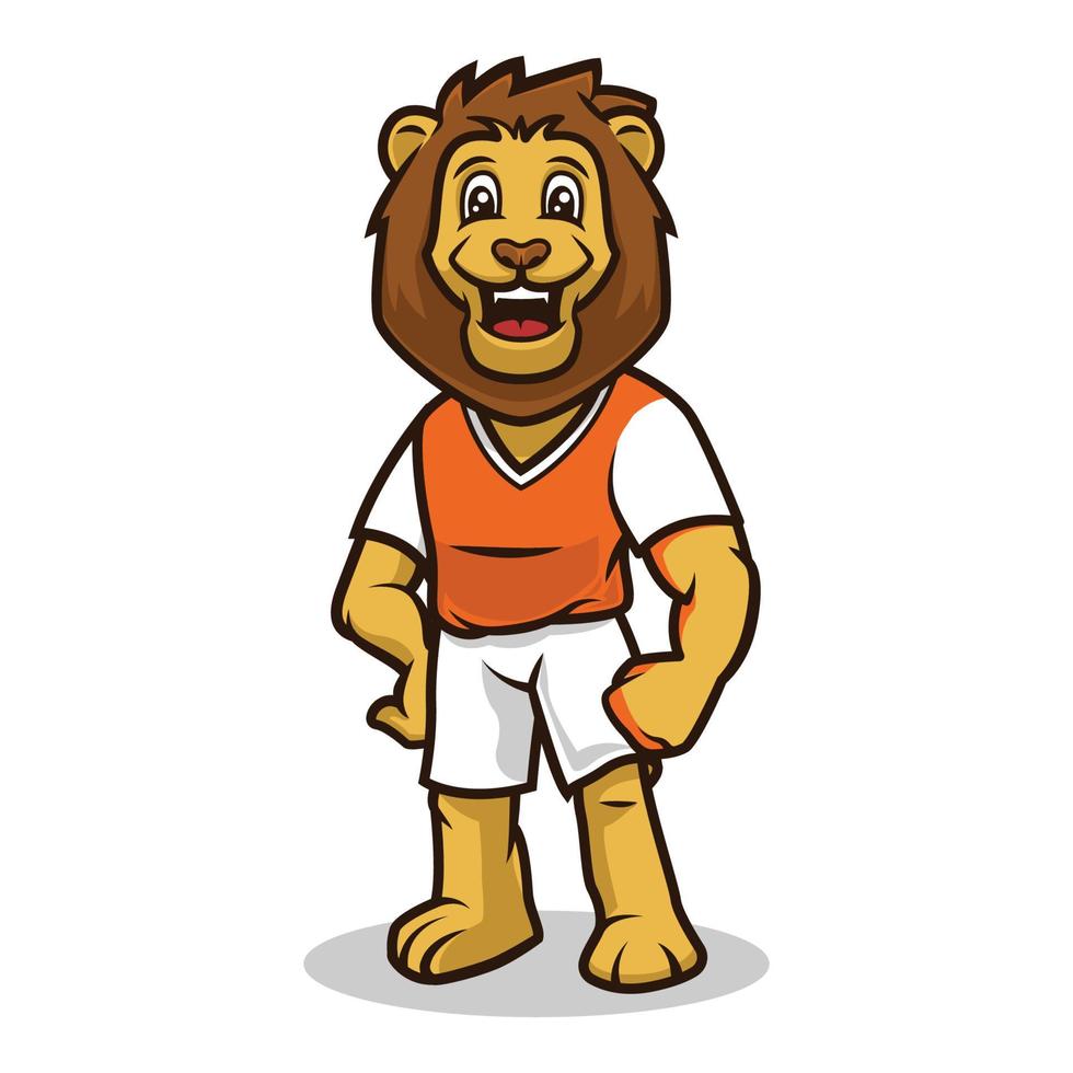 design de mascote bonito sorriso de leão vetor