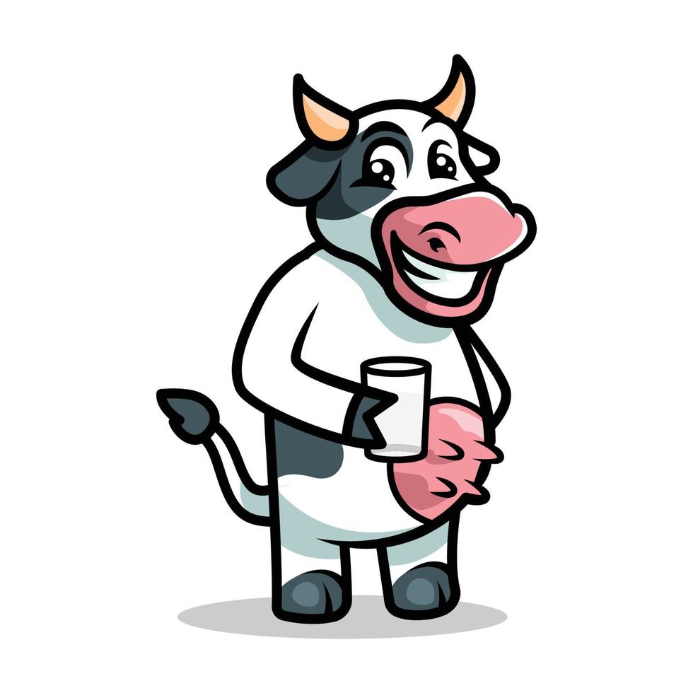 design de vetor de ilustração de mascote de vaca