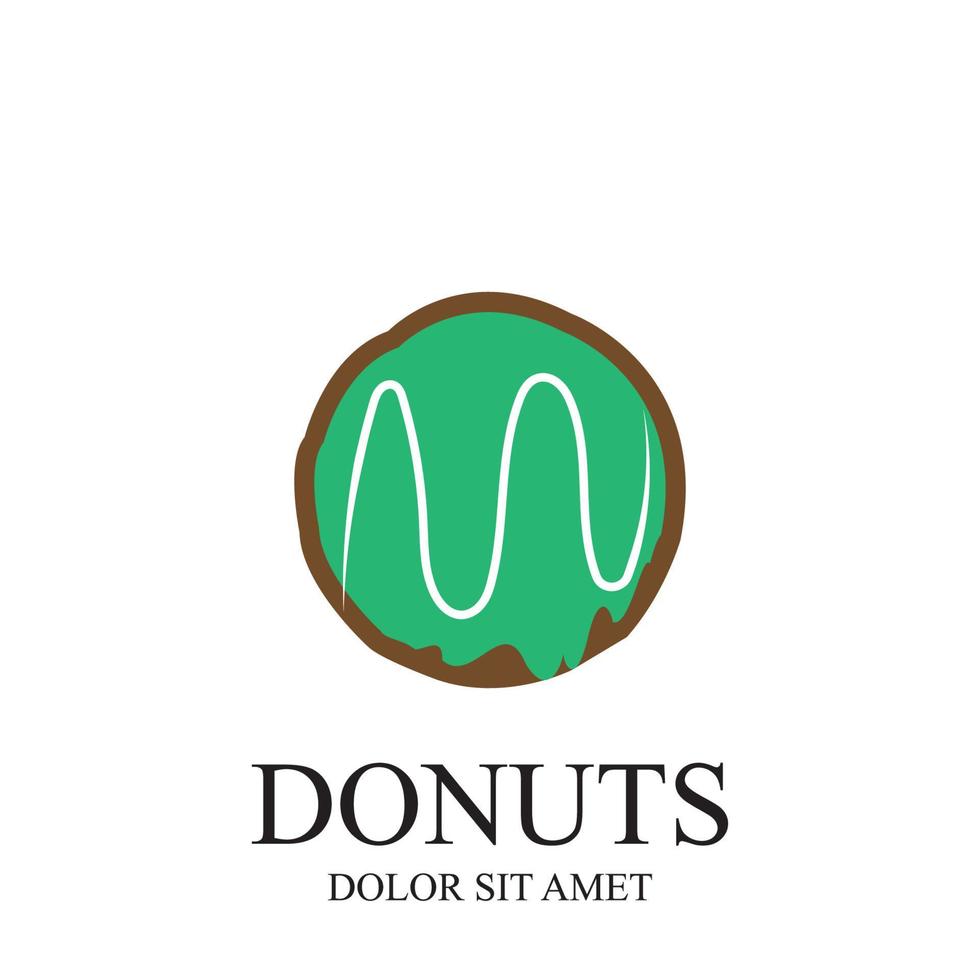 modelo de vetor de logotipo de ilustração de donuts