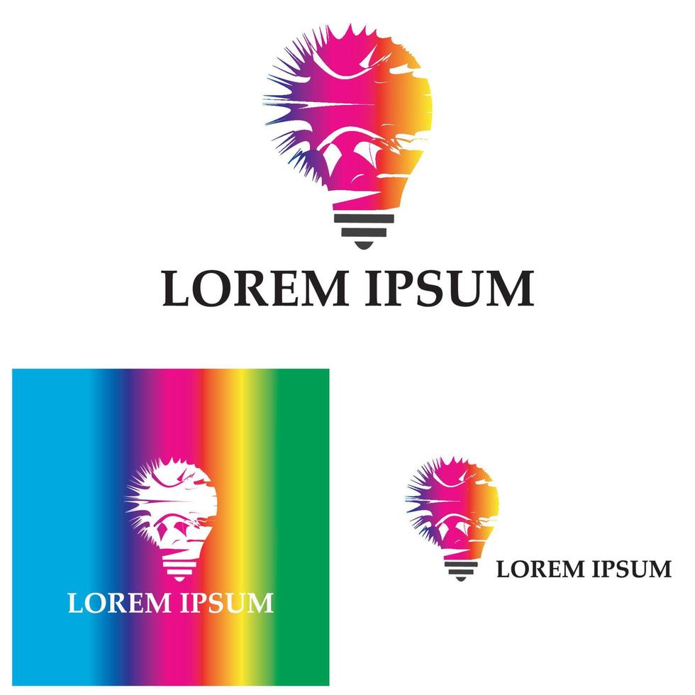 lâmpada colorida logo designs conceito criativo ícone símbolo tecnologia logo bulbo logo designs vetor