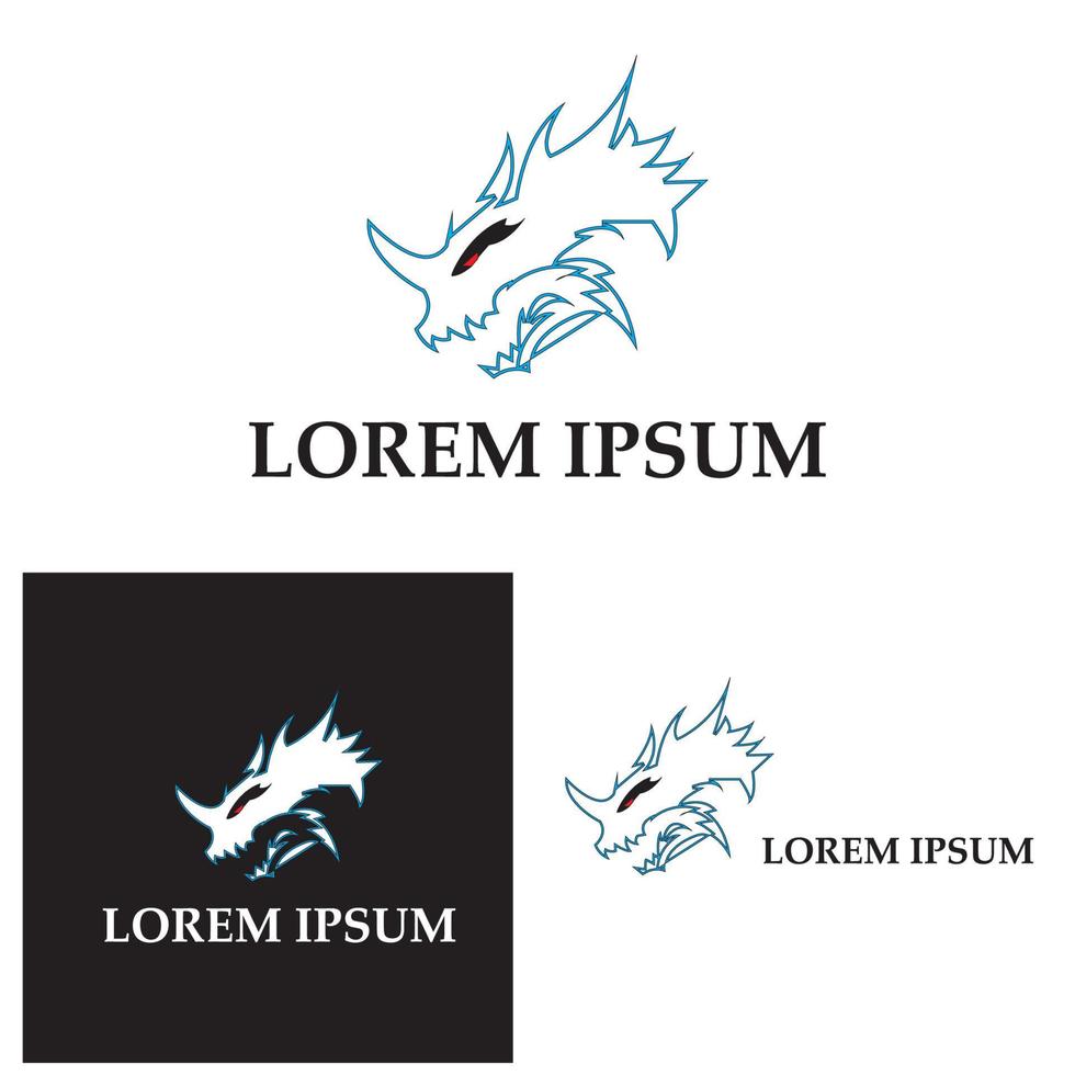 logotipo de ilustração de ícone de vetor de dragão
