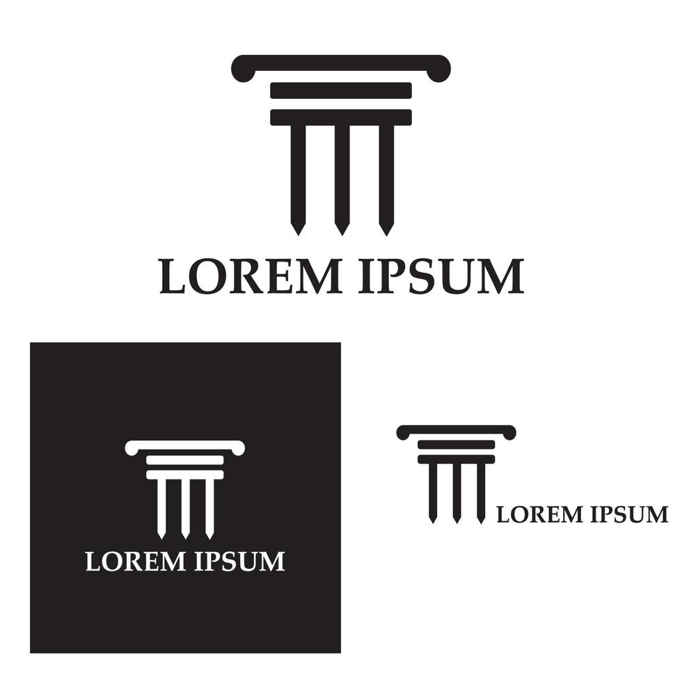 ilustração em vetor coluna modelo logotipo pilar