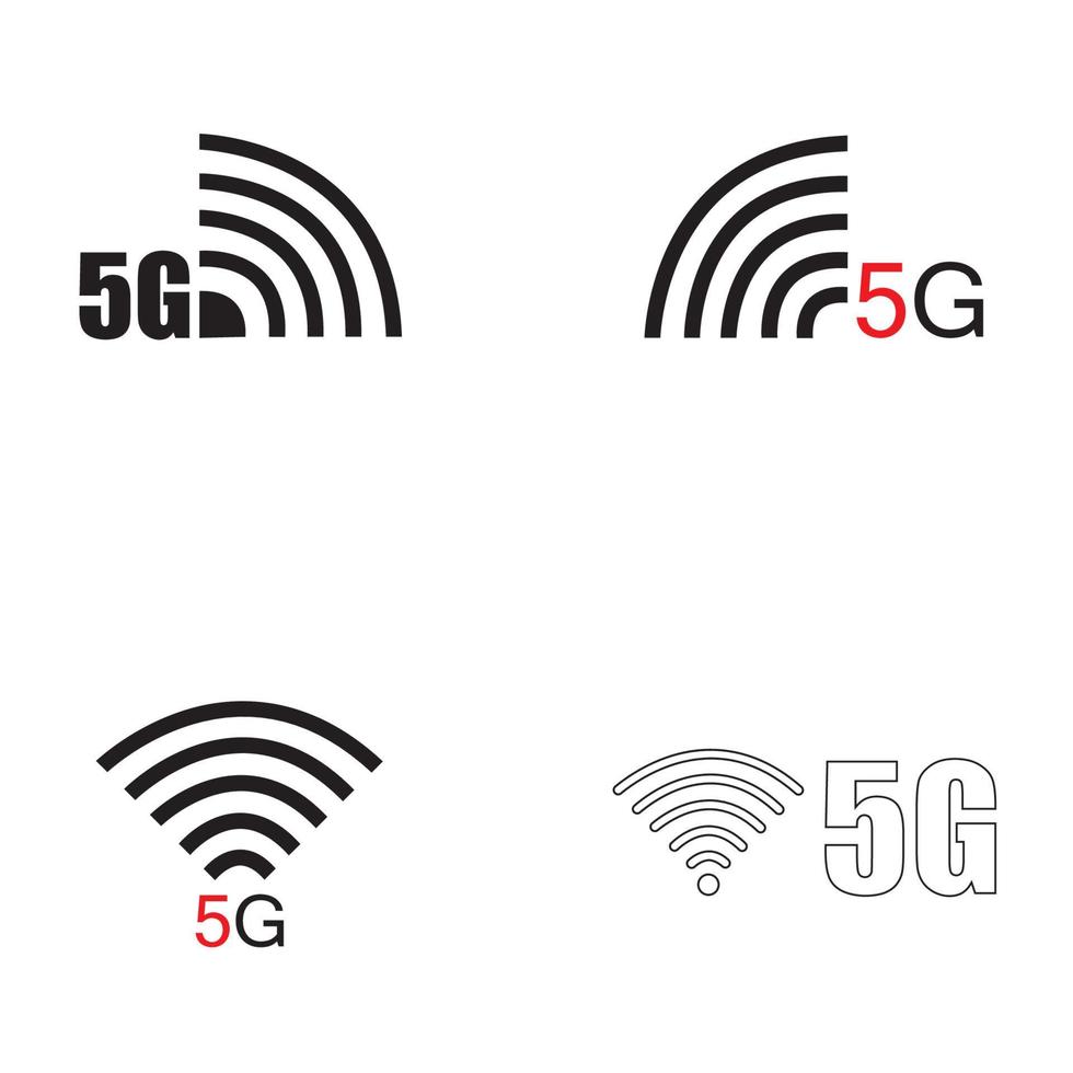 design plano de vetor de ícone 5g