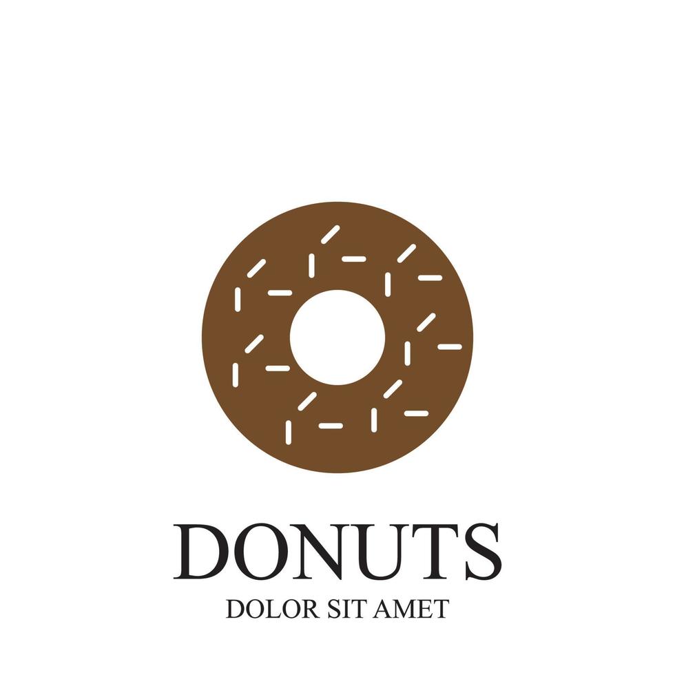 modelo de vetor de logotipo de ilustração de donuts