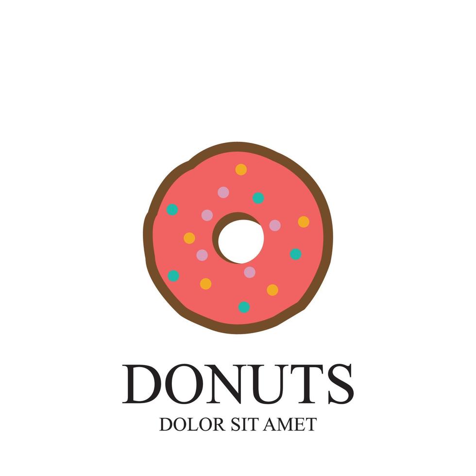 modelo de vetor de logotipo de ilustração de donuts