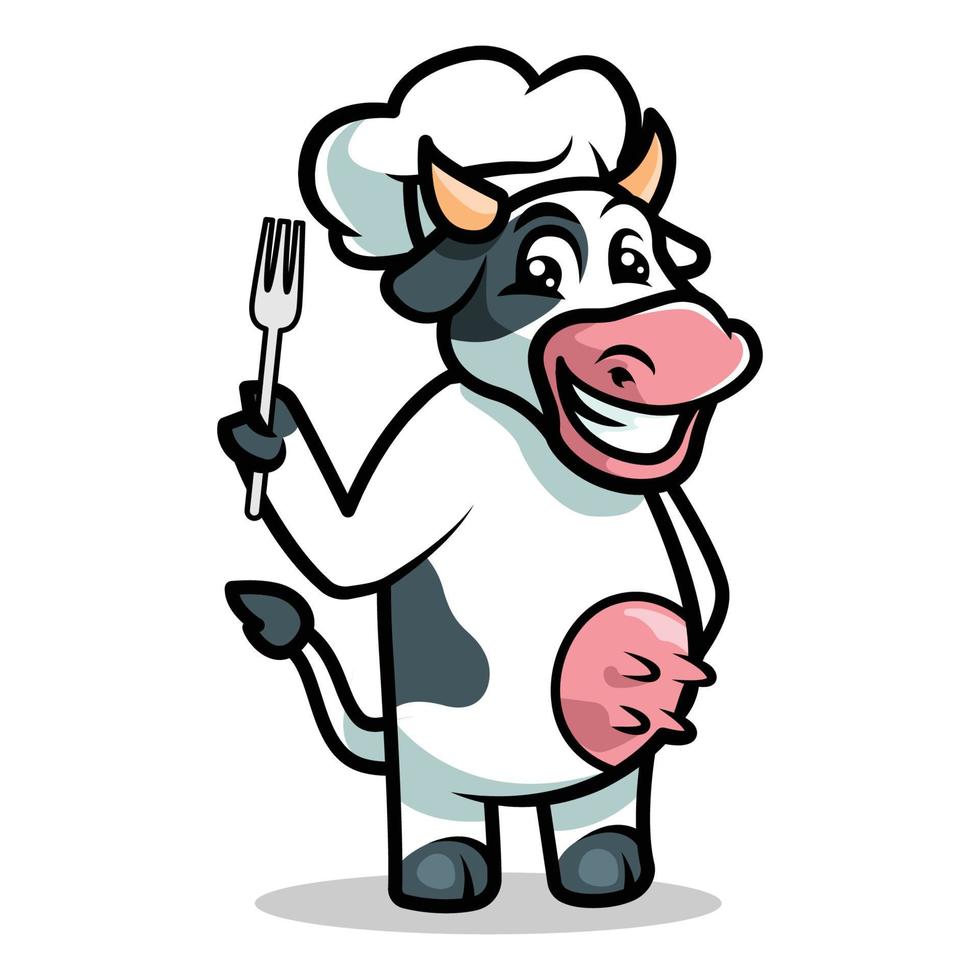 design de vetor de ilustração de mascote de vaca