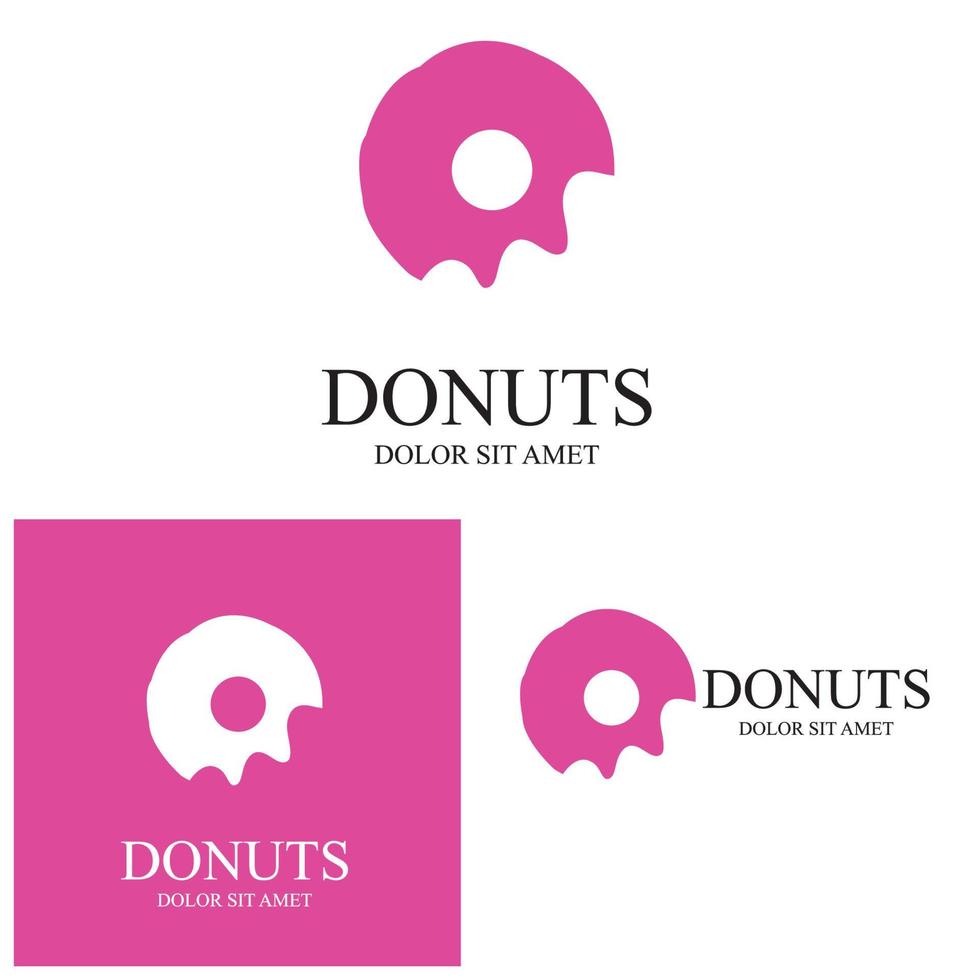 modelo de vetor de logotipo de ilustração de donuts