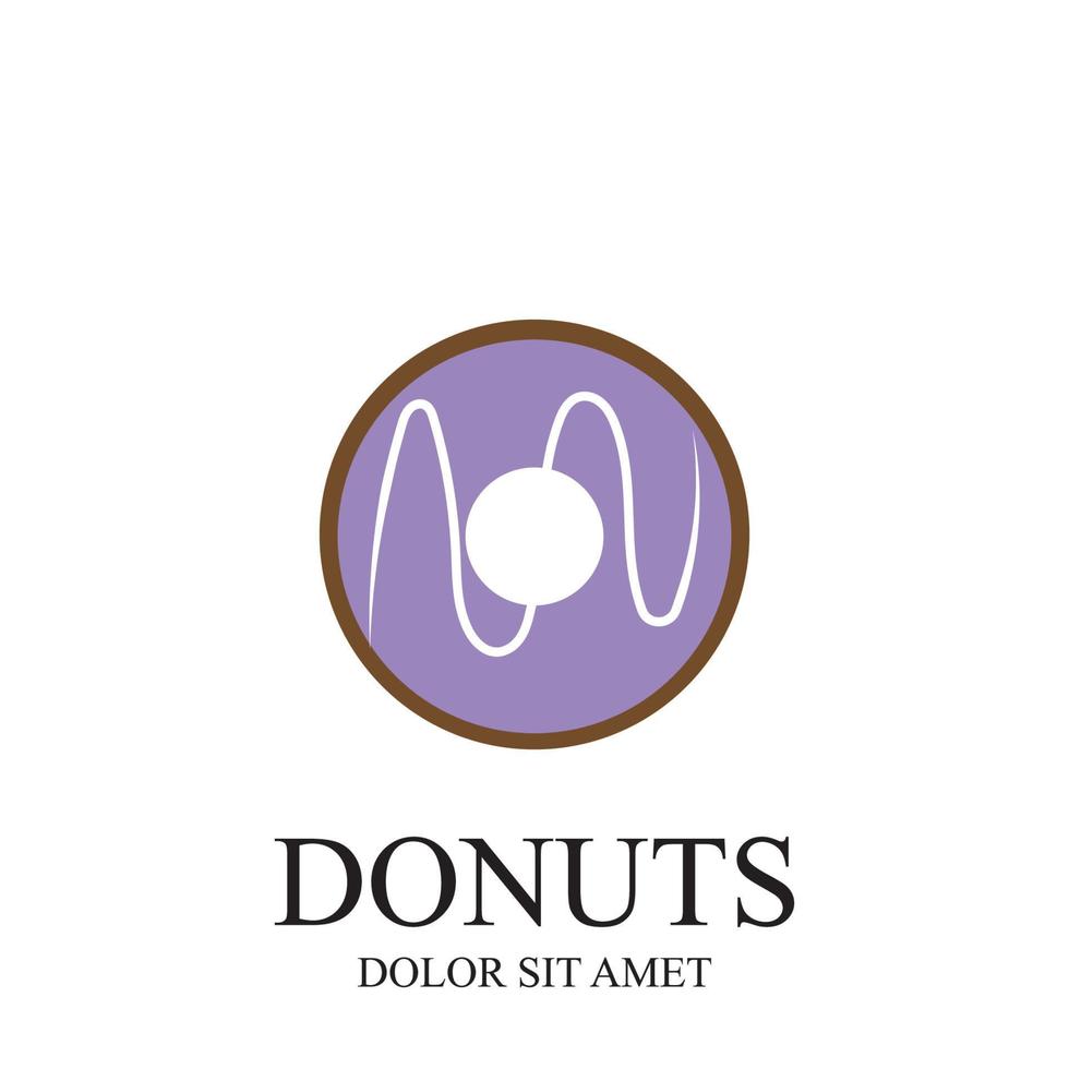 modelo de vetor de logotipo de ilustração de donuts