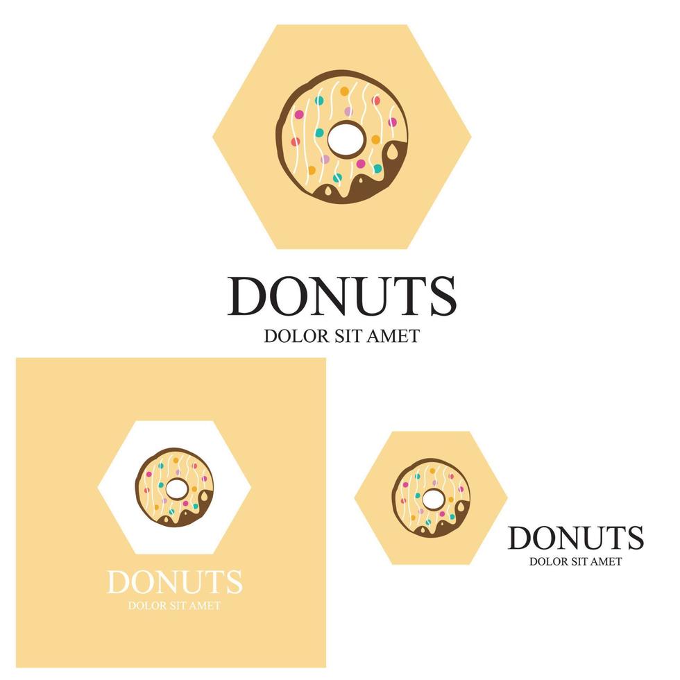 modelo de vetor de logotipo de ilustração de donuts