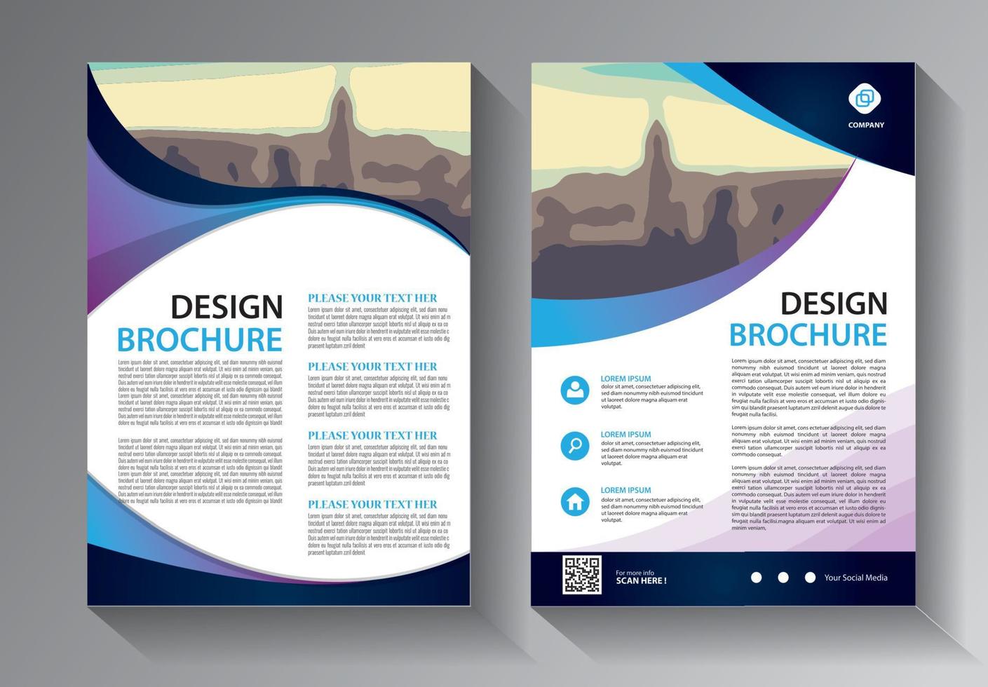 modelo de negócios de panfleto para relatório anual de brochura com ideia moderna vetor