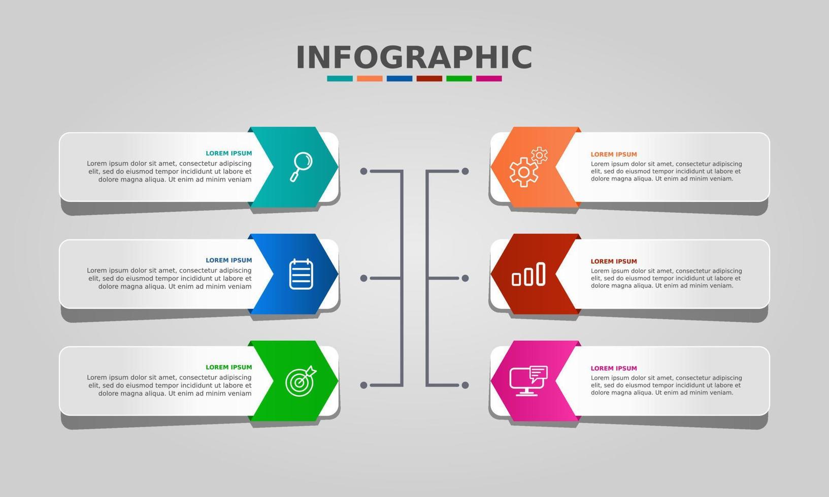 design de modelo de infográfico de negócios moderno vetor