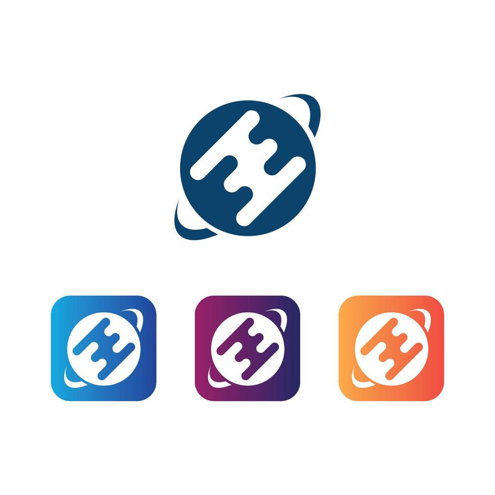 design de logotipo de tecnologia moderna e modelo de ícone de aplicativo vetor