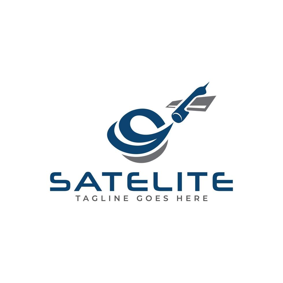 design de vetor de modelo de logotipo de satélite