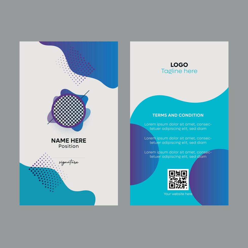 modelo de design de cartão de identificação exclusivo colorido para funcionários, estudantes e identidade corporativa vetor