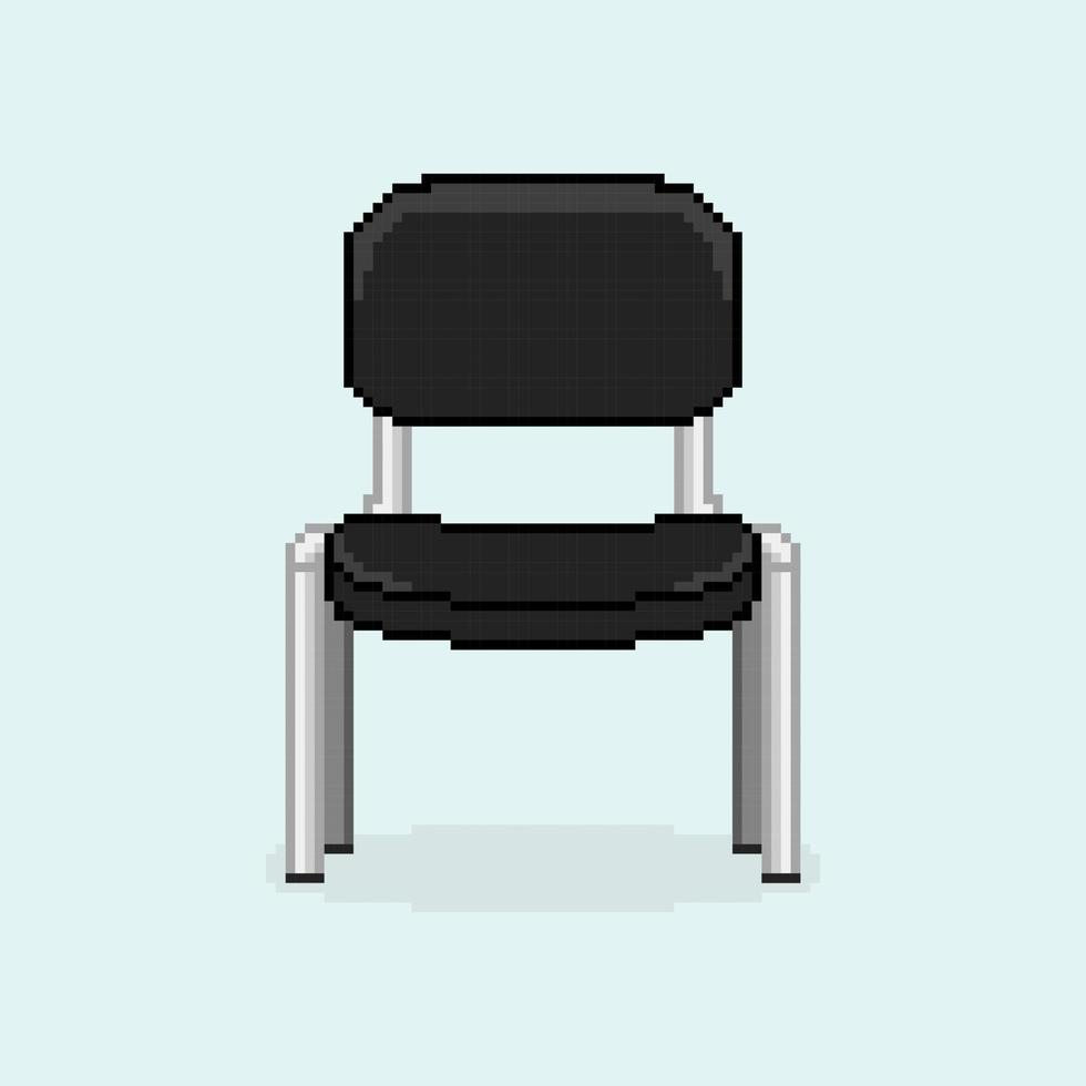 cadeira preta em estilo pixel art vetor