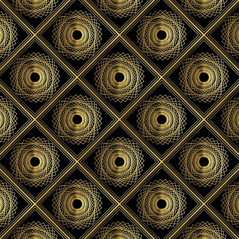 padrão de espirógrafo dourado de luxo elegante fundo tribal tradicional chinês vetor