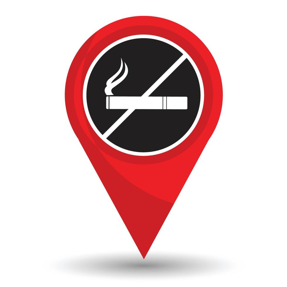 ícone de área de não fumantes de ponteiro vetor