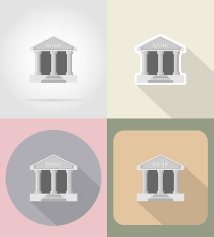 ilustração em vetor plana ícones banco