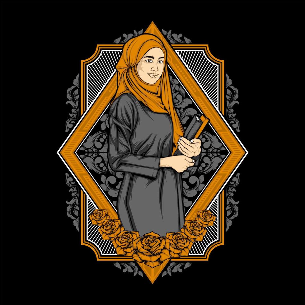 ilustração de garota hijab do ramadã vetor