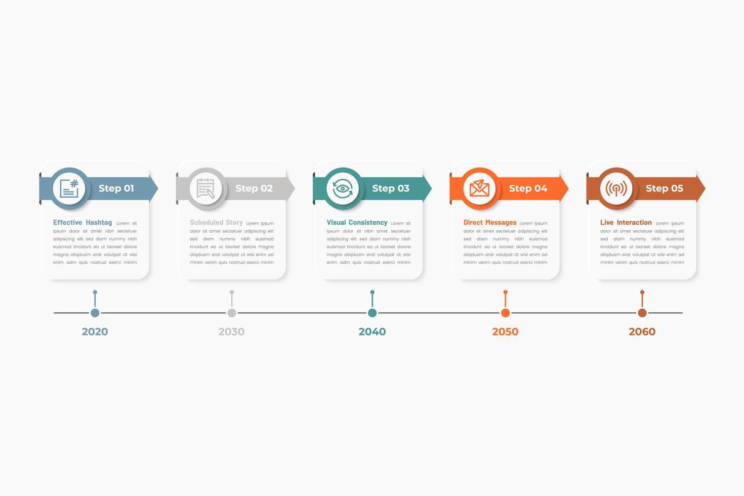 infográfico de negócios, cronograma, processo de etapa, modelo de negócios de vetor para apresentações, ilustração vetorial, gráfico, estratégia de marketing.