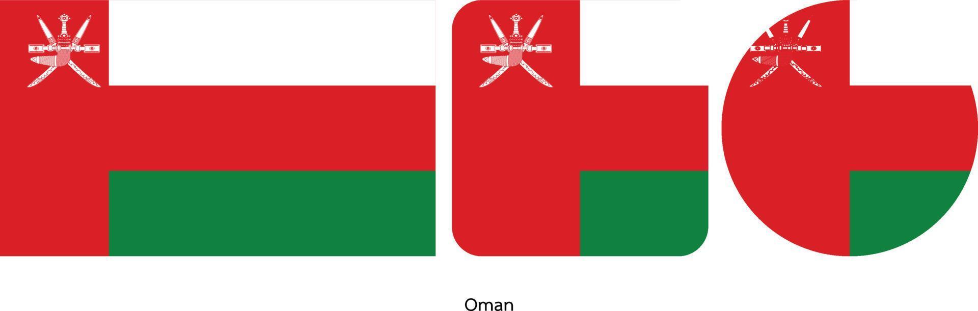 bandeira de omã, ilustração vetorial vetor