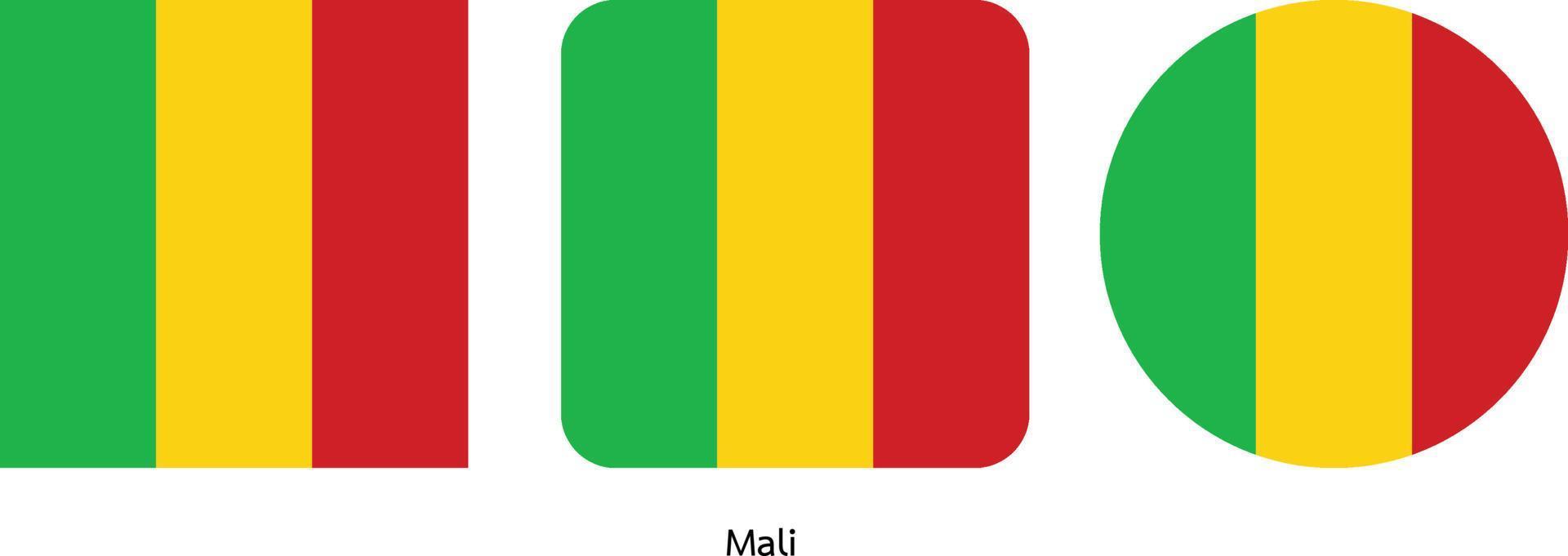 bandeira do mali, ilustração vetorial vetor