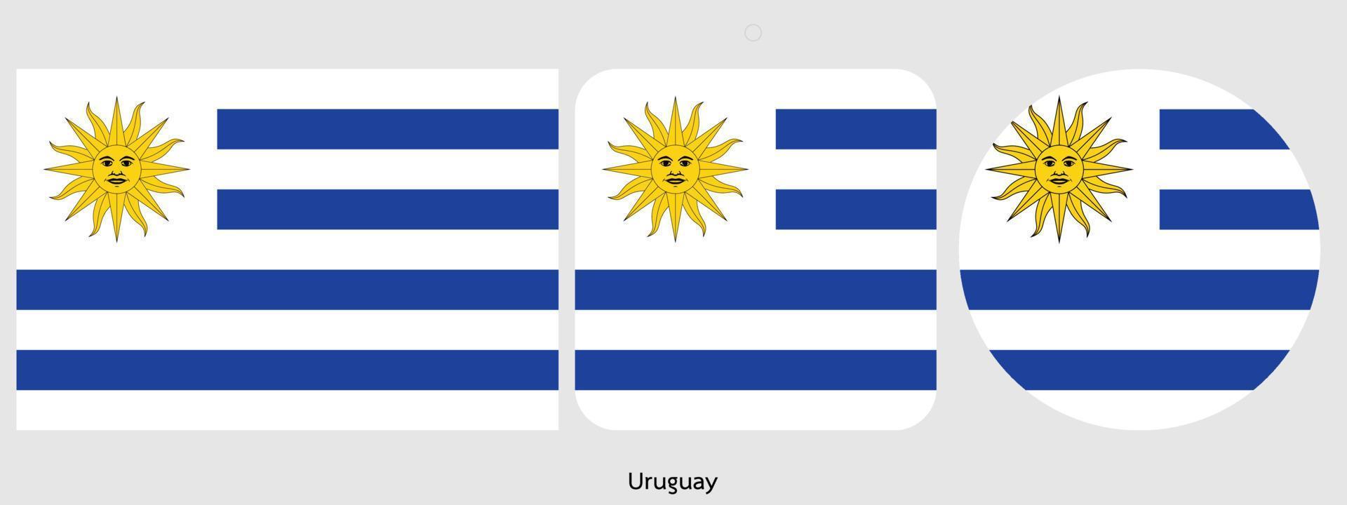 bandeira do uruguai, ilustração vetorial vetor