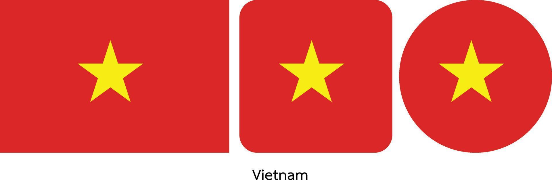 bandeira do vietnã, ilustração vetorial vetor