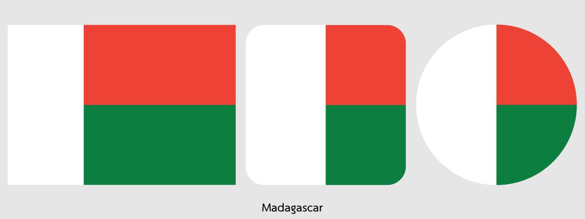 bandeira de madagascar, ilustração vetorial vetor