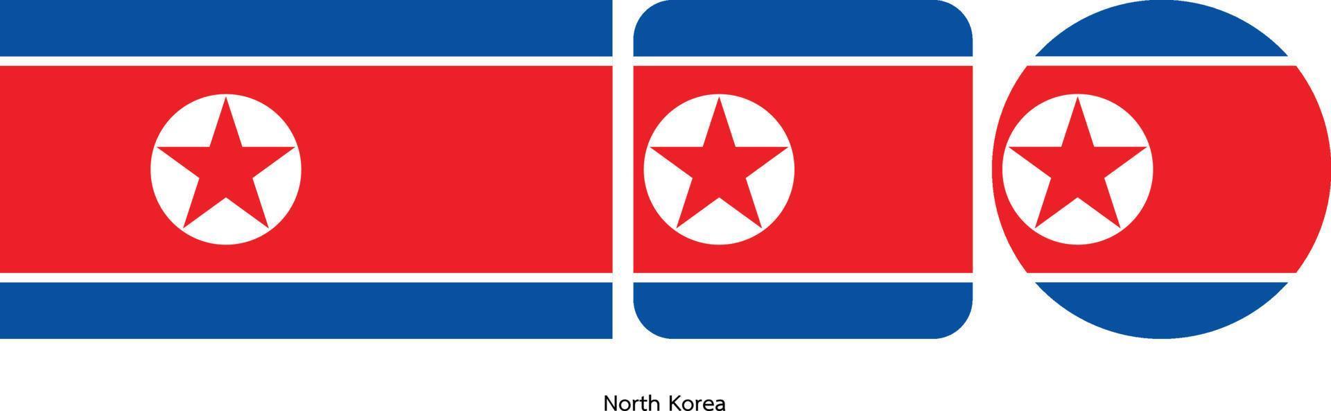 bandeira da coreia do norte, ilustração vetorial vetor