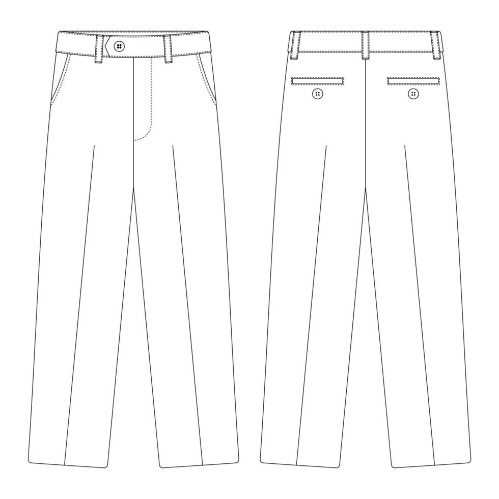 modelo terno calças ilustração vetorial design plano contorno roupas vetor