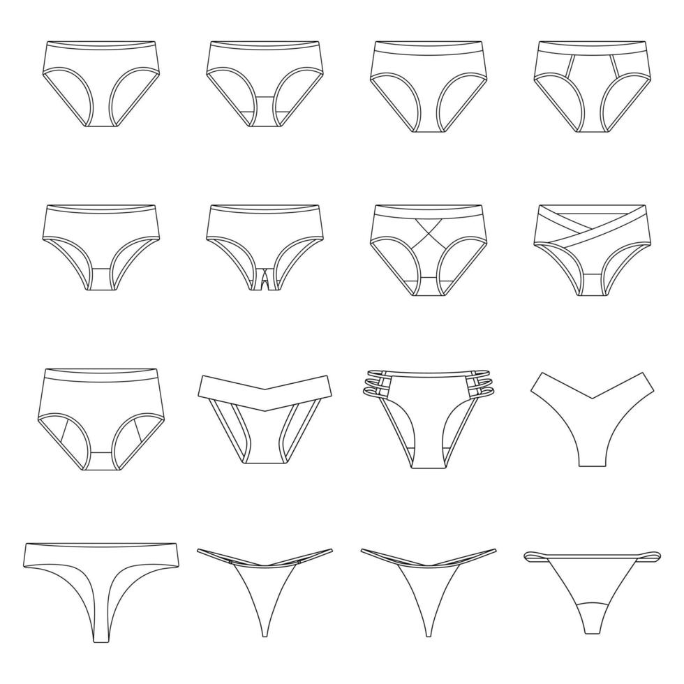 modelo mulheres cuecas ilustração vetorial esboço plano design esboço vetor