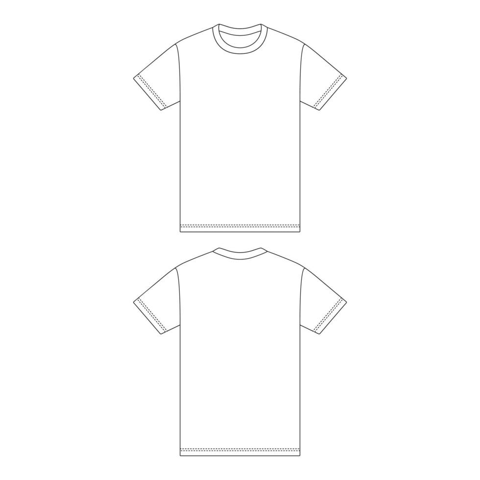 modelo de t-shirt ilustração vetorial esboço plano de design de esboço vetor