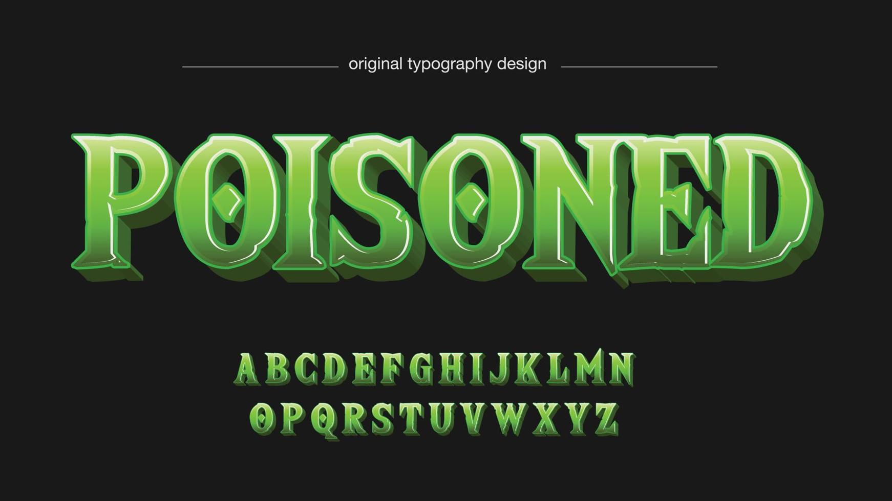 tipografia de logotipo de jogo 3d verde vetor